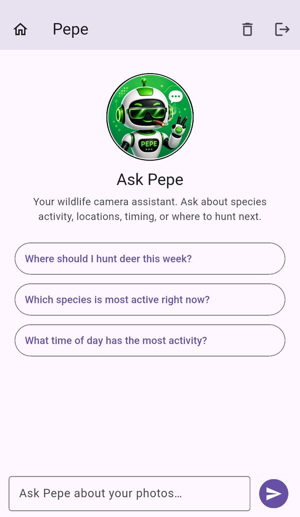 Ask Pepe assistant answering a question about camera data
